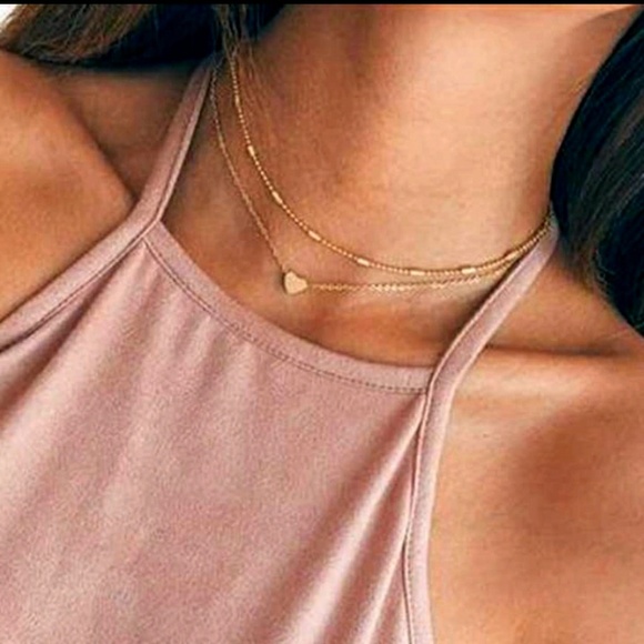 Jewelry - 🌸HP! Any 4/$20! Double strand 2 pc heart necklace